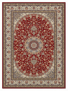 Shahrzad Crimson & Navy Persian-style washable rug, top view