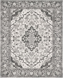 Simin Ash & Ivory Persian-style washable rug, top view