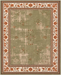 Golnar Sage & Saffron Persian-style washable rug, top view