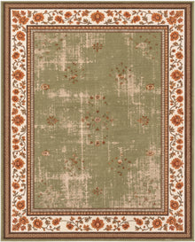 Golnar Sage & Saffron Persian-style washable rug, top view
