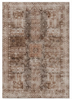 Kavir Sand & Cocoa Persian-style washable rug, top view