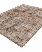 Kavir Sand & Cocoa rug, angled view showing the full design