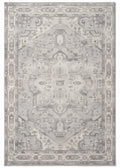 Morvarid Dove & Pearl Persian-style washable rug, top view
