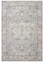 Morvarid Dove & Pearl Persian-style washable rug, top view
