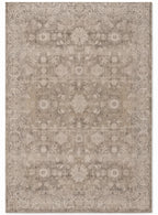 Pardis Oat & Clay Persian-style washable rug, top view