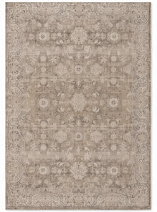 Pardis Oat & Clay Persian-style washable rug, top view