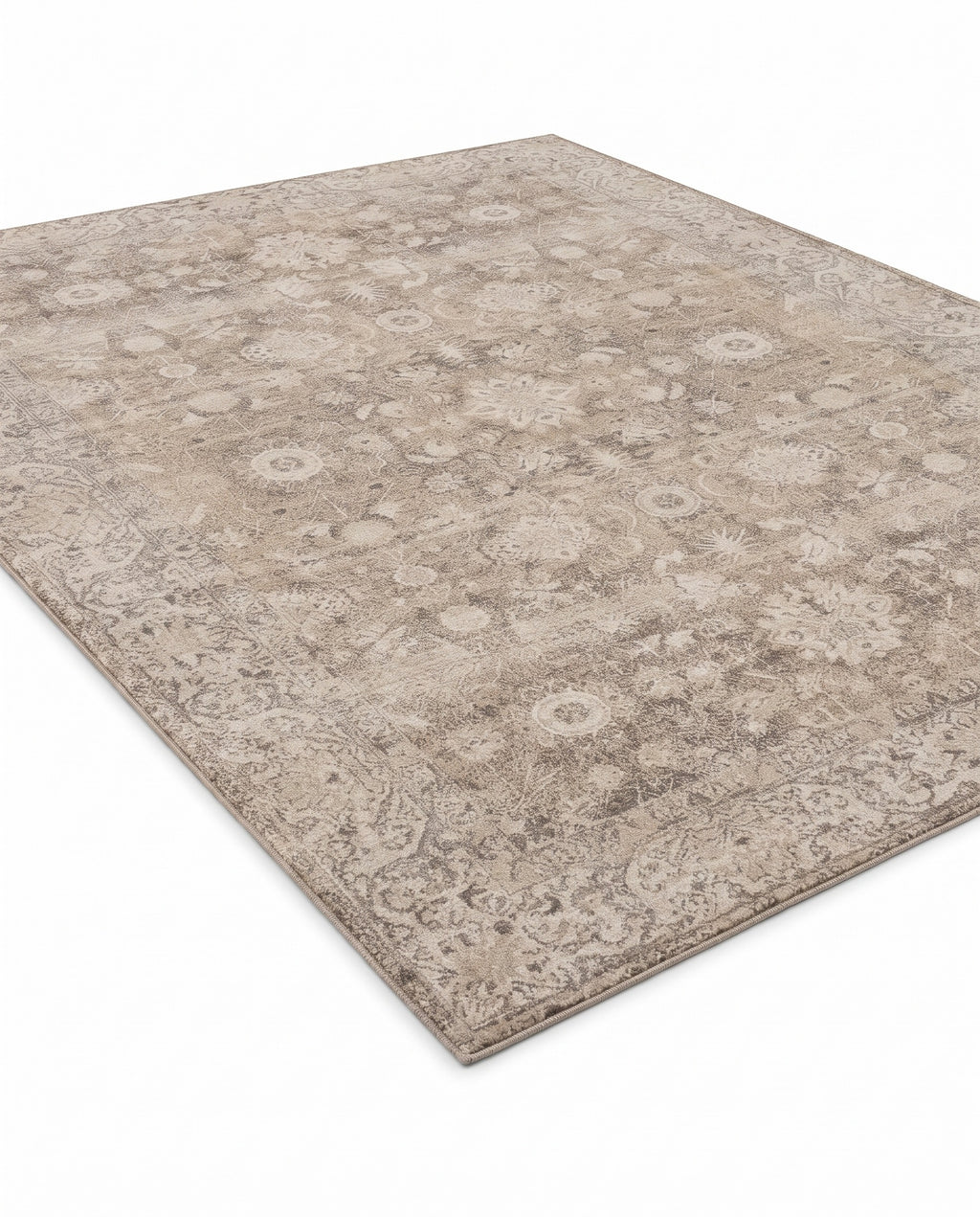 Pardis Oat & Clay rug, angled view showing the full design