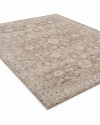Pardis Oat & Clay rug, angled view showing the full design