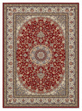 Shahrzad Crimson & Navy Persian-style washable rug, top view