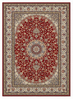 Shahrzad Crimson & Navy Persian-style washable rug, top view