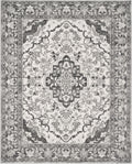 Simin Ash & Ivory Persian-style washable rug, top view