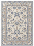 Yasaman Ivory & Cornflower Persian-style washable rug, top view