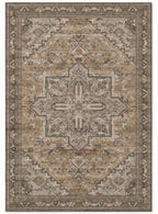 Zarin Ochre & Umber Persian-style washable rug, top view