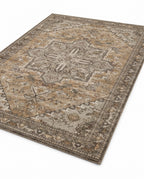 Zarin Ochre & Umber rug, angled view showing the full design
